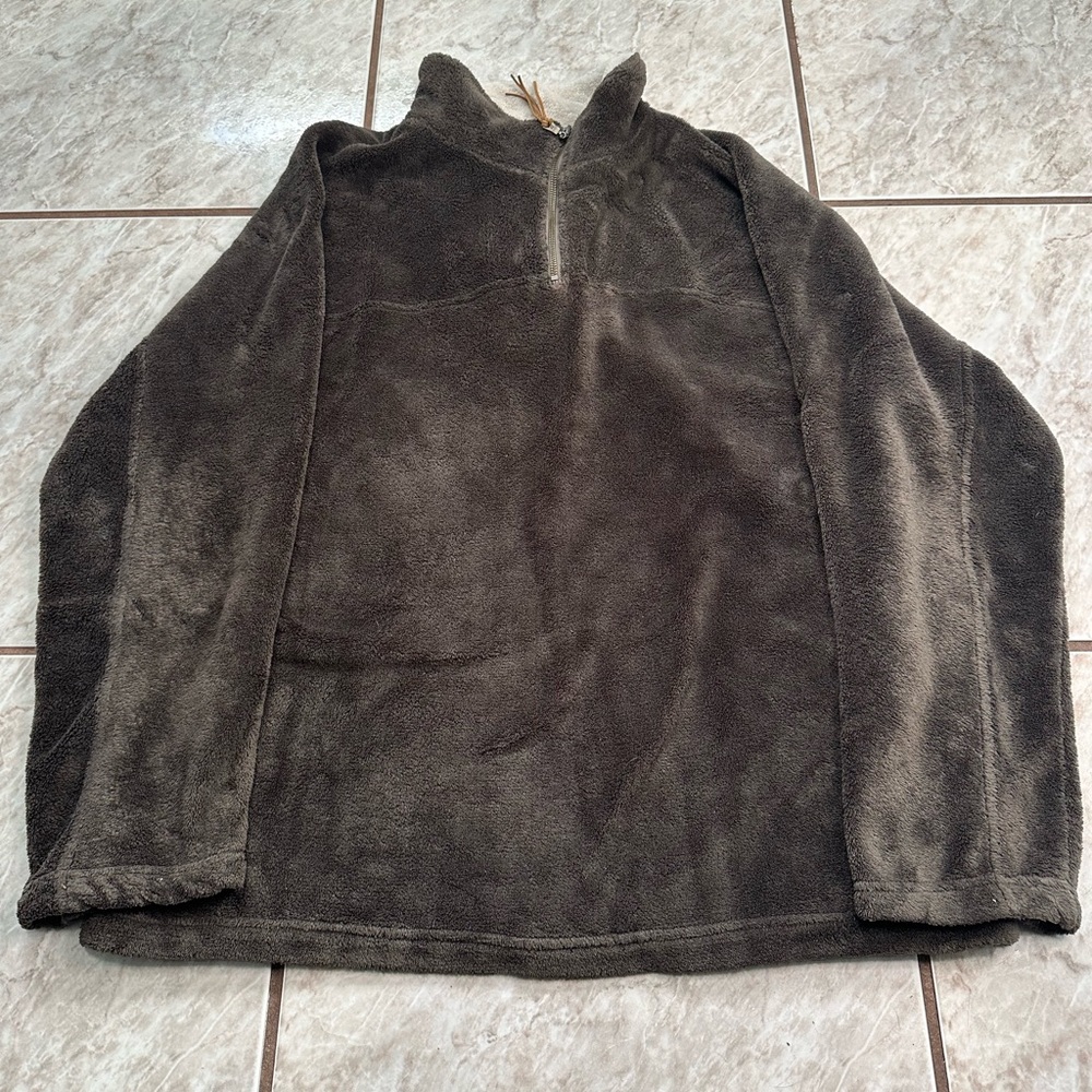 American Outdoor Co. True Grit Brown Fleece 1/4 Zip Size Large